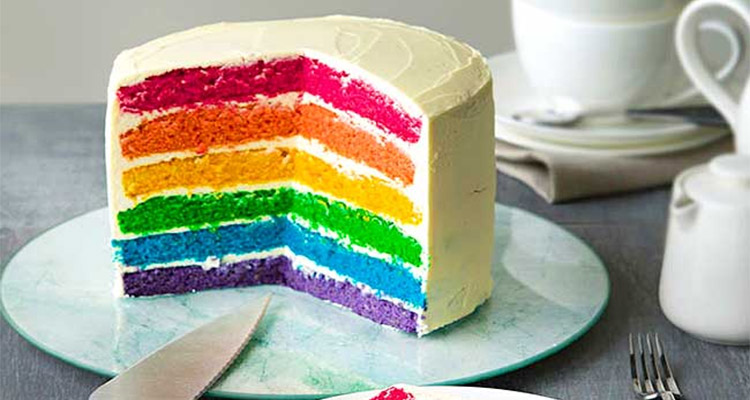 como hacer torta arcoiris